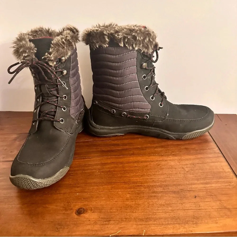 Sperry Topsider Original Style Winter Snow‎ Boots Worn Once Brown Red Sz 6,5